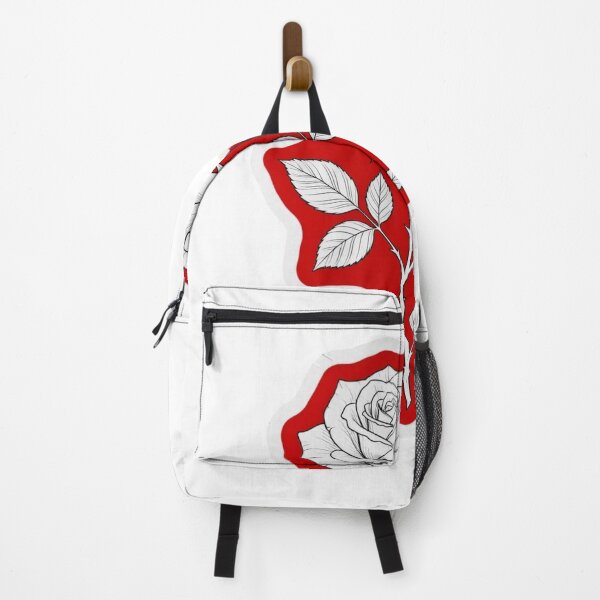 Item preview, ​Elegant White Rose on Vibrant Red Background Minimalist Line Art designed and sold by Xeneros.