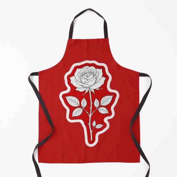 Item preview, ​Elegant White Rose on Vibrant Red Background Minimalist Line Art designed and sold by Xeneros.
