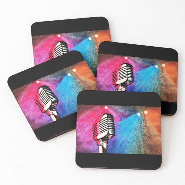 Item preview, Pop Art Microphone Blue Pink Orange Light  designed and sold by JeysArtDesign.