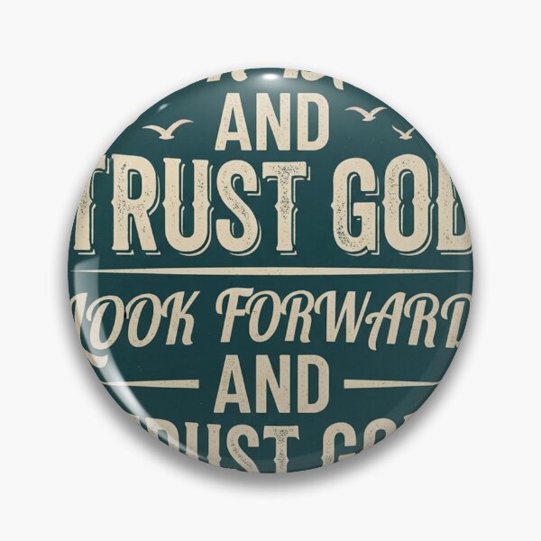 Item preview, Vintage "Look Back and Trust God" Shield Graphic T-Shirt Design designed and sold by CreativeNest Prints.