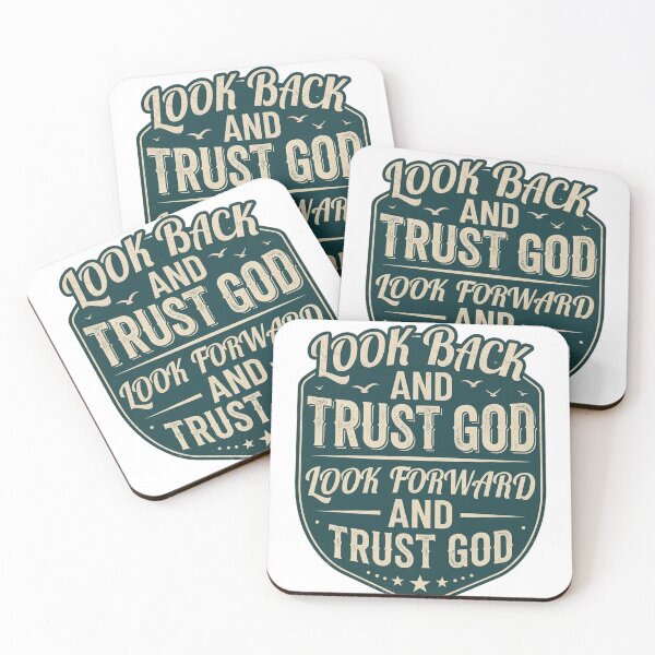 Item preview, Vintage "Look Back and Trust God" Shield Graphic T-Shirt Design designed and sold by CreativeNest Prints.