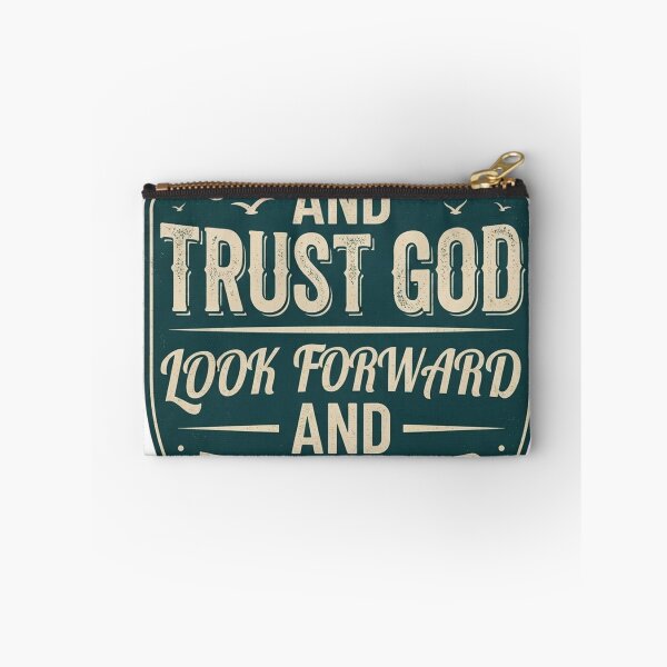 Item preview, Vintage "Look Back and Trust God" Shield Graphic T-Shirt Design designed and sold by CreativeNest Prints.