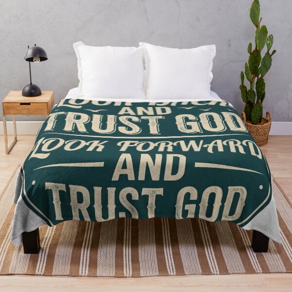Item preview, Vintage "Look Back and Trust God" Shield Graphic T-Shirt Design designed and sold by CreativeNest Prints.