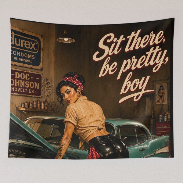 Item preview, Sit There, Be Pretty Boy – Retro Garage Pinup designed and sold by obstinator.