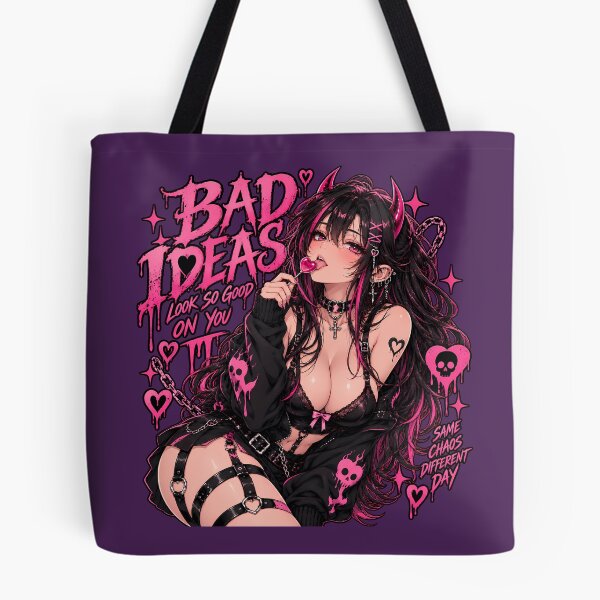 Item preview, Bad Ideas Look So Good on You – Goth Anime Demon Girl Aesthetic designed and sold by 2DBabeHeaven.