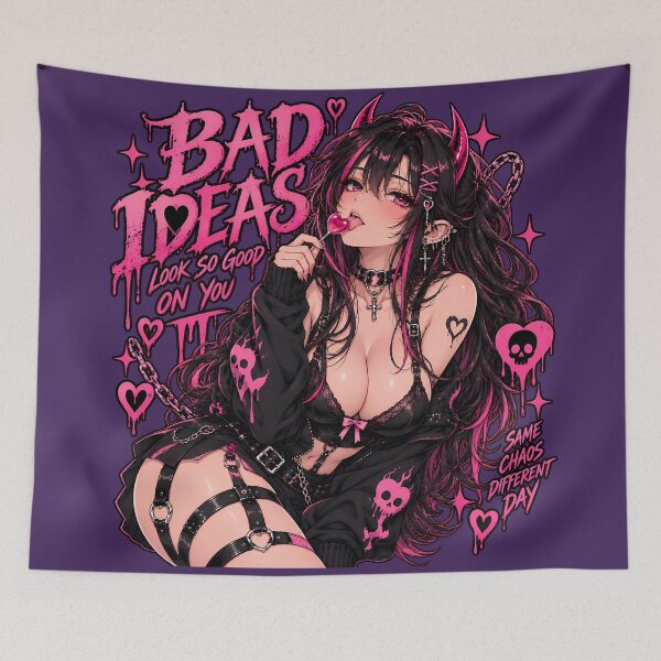 Item preview, Bad Ideas Look So Good on You – Goth Anime Demon Girl Aesthetic designed and sold by 2DBabeHeaven.