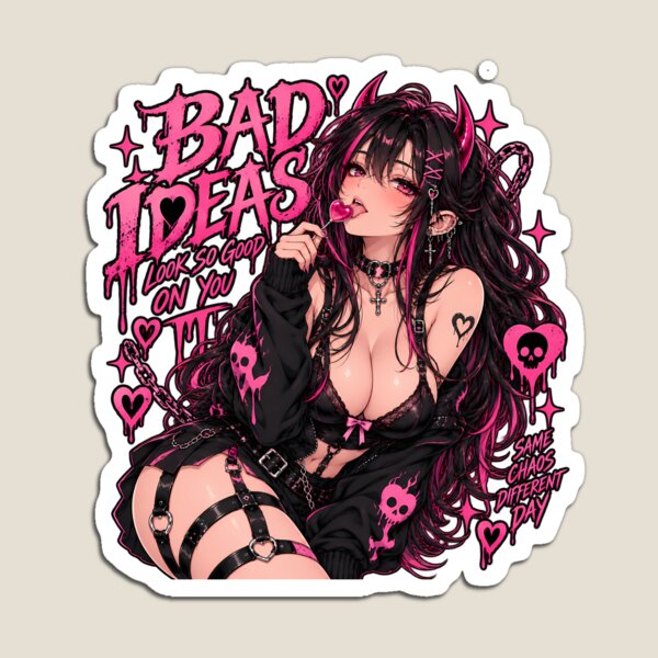 Item preview, Bad Ideas Look So Good on You – Goth Anime Demon Girl Aesthetic designed and sold by 2DBabeHeaven.