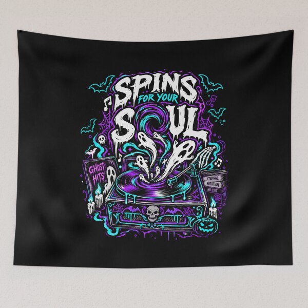 Item preview, Spins for Your Soul – Spooky Ghost Vinyl Record Halloween designed and sold by SidTastic .