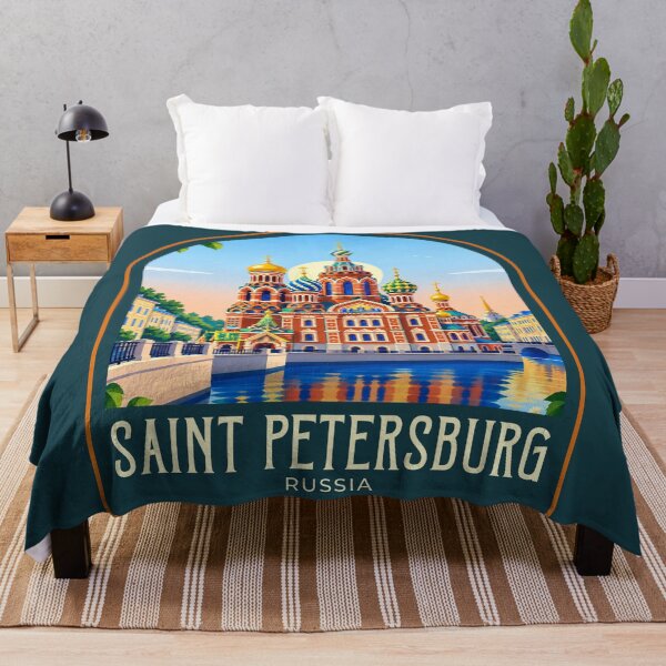 Item preview, Saint Petersburg Vintage Travel Illustration designed and sold by HomeLivingCo.
