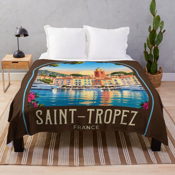 Item preview, Saint-Tropez Vintage Travel Illustration designed and sold by HomeLivingCo.