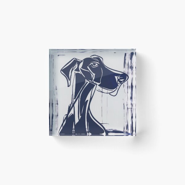 Item preview, Dobermann - Blue Abstract Art designed and sold by shadow-bloom.