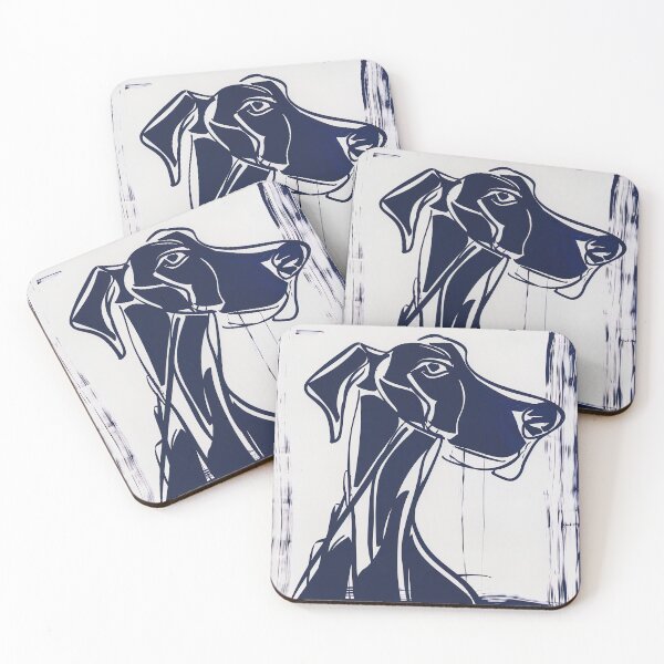 Item preview, Dobermann - Blue Abstract Art designed and sold by shadow-bloom.
