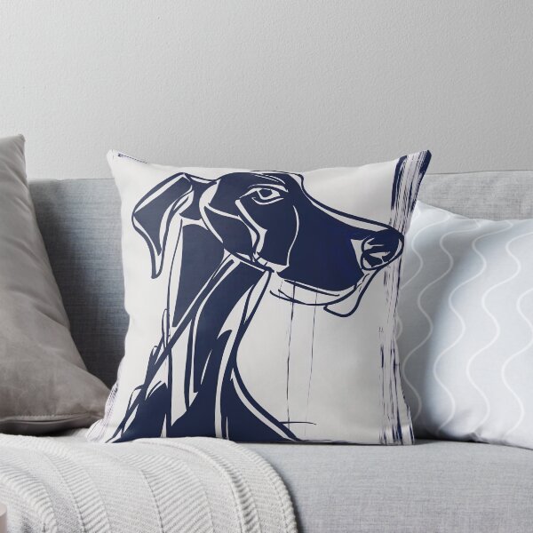 Item preview, Dobermann - Blue Abstract Art designed and sold by shadow-bloom.