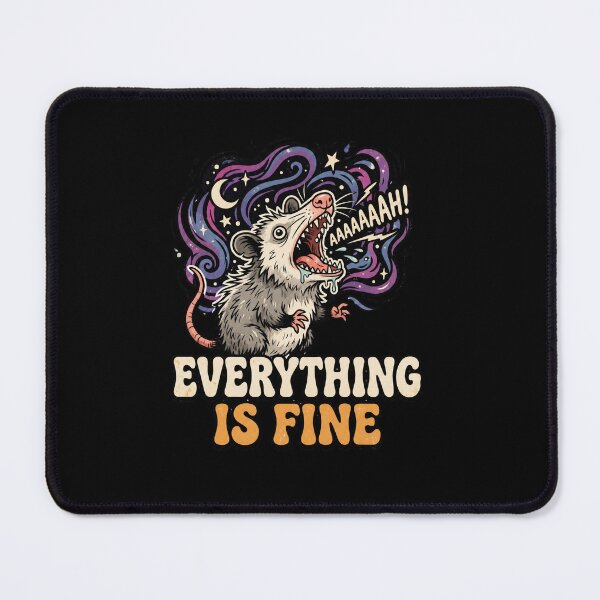 Item preview, Screaming Possum Everything Is Fine Sarcastic Meme designed and sold by Anno Meister.