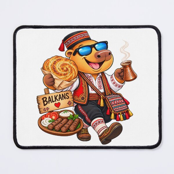 Item preview, Cute Balkans Capybara – Burek & Balkan Food Adventure designed and sold by CapybaraTravels.