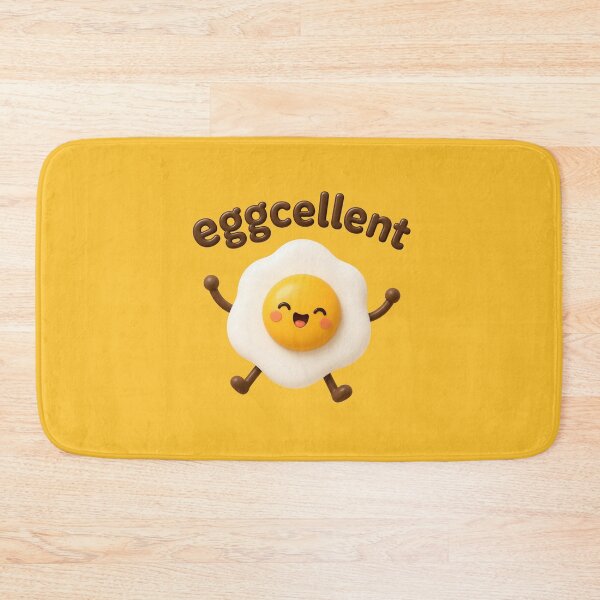 Aperçu de l'œuvre Eggcellent | Personnage kawaii mignon en forme d'œuf au plat | Jeu de mots amusant sur le petit-déjeuner créée et vendue par Eathusiast.