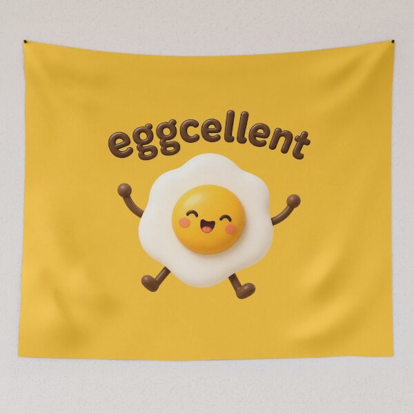Item preview, Eggcellent | Cute Fried Egg Kawaii Character | Funny Breakfast Food Pun designed and sold by Eathusiast.