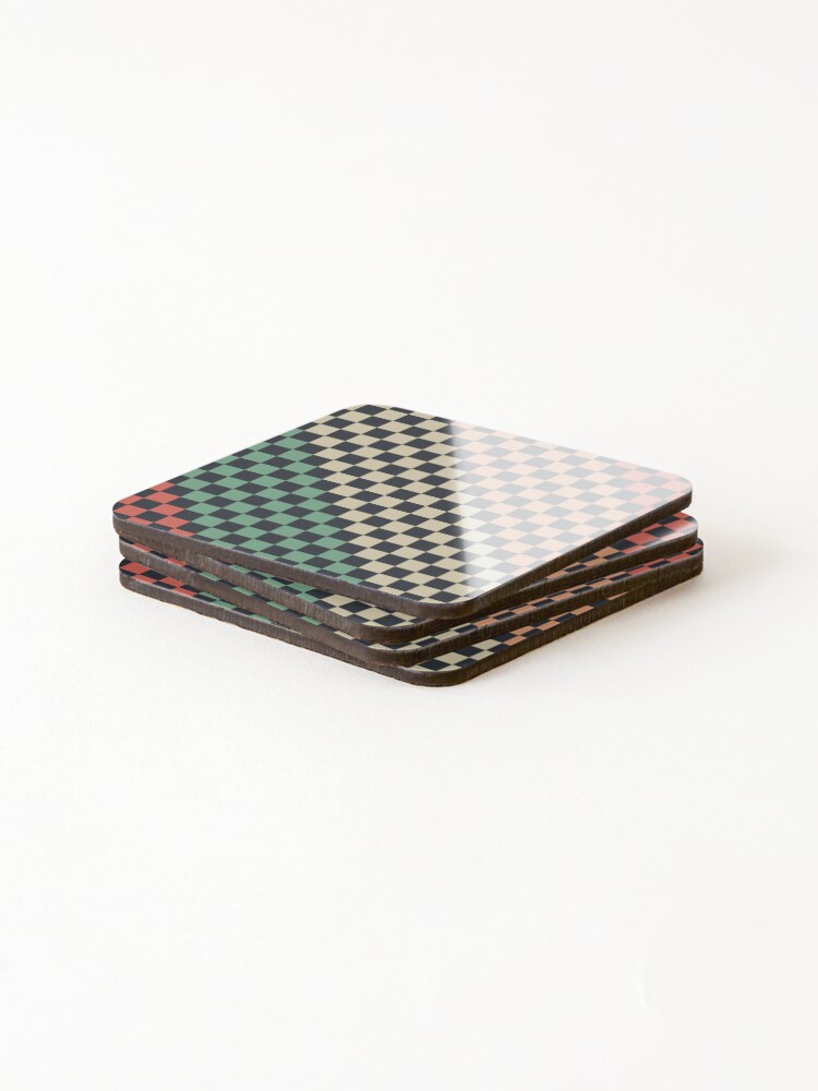 Thumbnail 4 of 5, Coasters (Set of 4), Checkered pattern - Retro designed and sold by PatternDesign01.