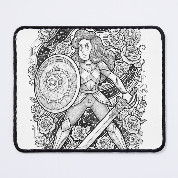 Item preview, Stevonnie Sword & Shield Floral Battle Fine Line Art designed and sold by 0Zetgest.
