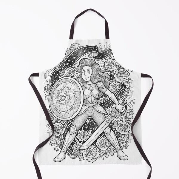 Item preview, Stevonnie Sword & Shield Floral Battle Fine Line Art designed and sold by 0Zetgest.