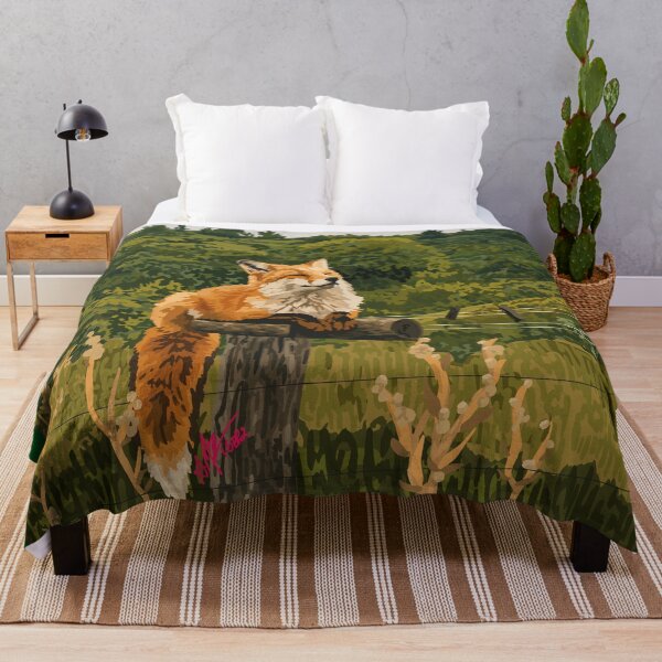 Item preview, Happy Red Fox Sleeping on Cloths Line designed and sold by KlakkDrawsStuff.