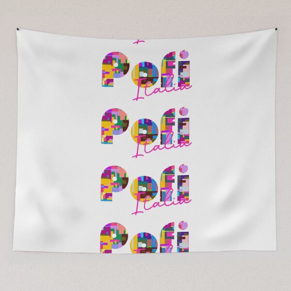 Item preview, Pofi, Ceprano, Italy, Italia, colorful typography design for travellers designed and sold by Wanderful-roads.
