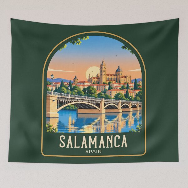 Item preview, Salamanca Vintage Travel Illustration designed and sold by HomeLivingCo.