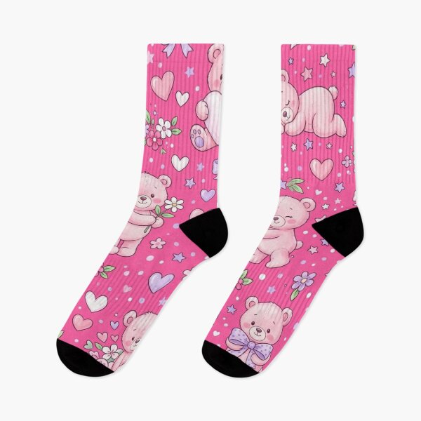Item preview, Pink Teddy Bear Seamless Pattern designed and sold by ShivCraftStudio.