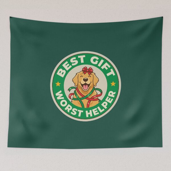 Item preview, Best Gift Worst Helper Funny Dog Christmas Badge designed and sold by DripCultureLab.