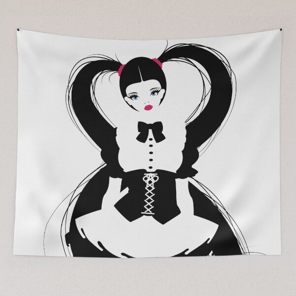 Item preview, Gothic Lolita Pigtails Doll, Black and White designed and sold by Keltoi-art.