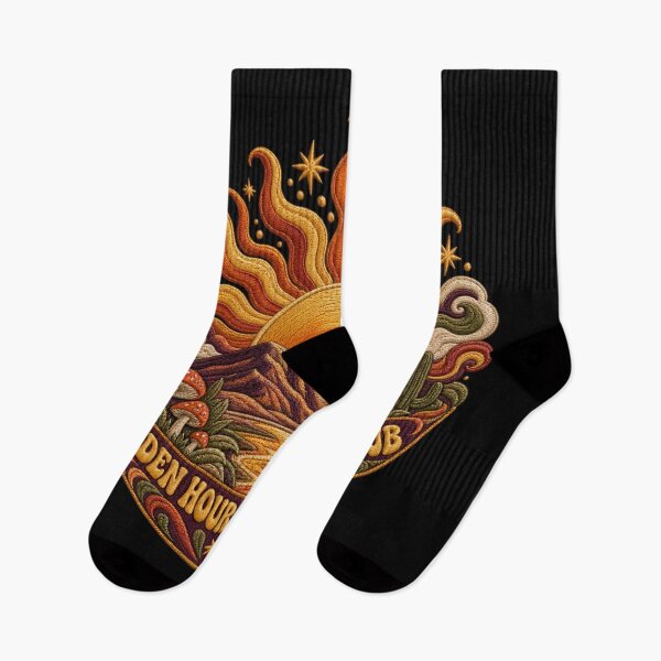Item preview, Psychedelic Sun Embroidery – Golden Hour Cosmic Club Retro Desert Art designed and sold by Emoji Emblems.