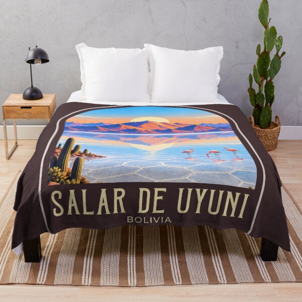 Item preview, Salar de Uyuni Vintage Travel Illustration designed and sold by HomeLivingCo.