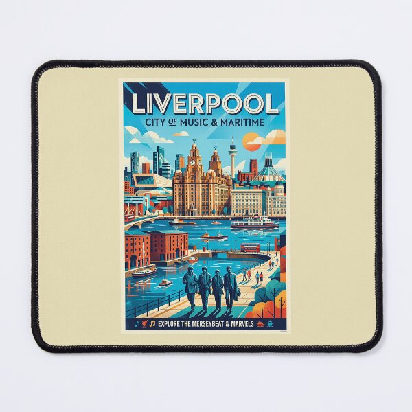 Item preview, Liverpool Travel Poster – City of Music and Maritime Art designed and sold by ArtworkNorth.