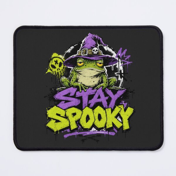 Item preview, Stay Spooky Witch Frog Halloween T-Shirt | Funny Spooky Toad Witch Hat Neon Purple Green Graffiti Gift designed and sold by illeN-Art-World.