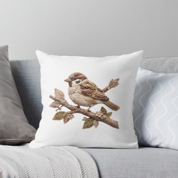 Item preview, Sweet Little Sparrow Bird on Twig Illustration Sticker designed and sold by Mellow Doodle Co..