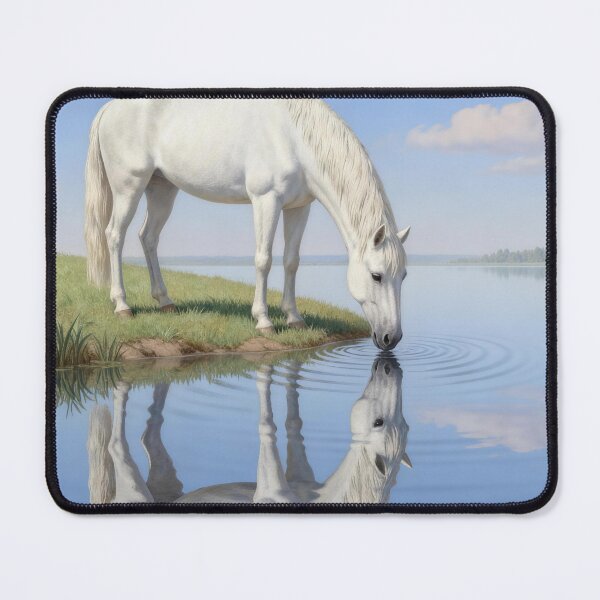 Item preview, White Horse Drinking at Dusk designed and sold by KAMOCHI Art.