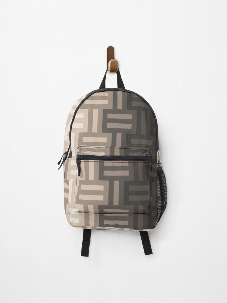 Thumbnail 1 of 3, Backpack, Blocks Pattern - Smokey designed and sold by PatternDesign01.