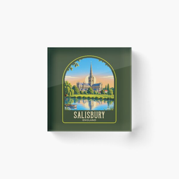 Item preview, Salisbury Vintage Travel Illustration designed and sold by HomeLivingCo.