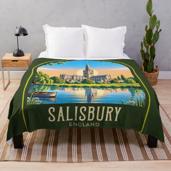 Artikelvorschau, Salisbury Vintage Reiseillustration entworfen und verkauft von HomeLivingCo.