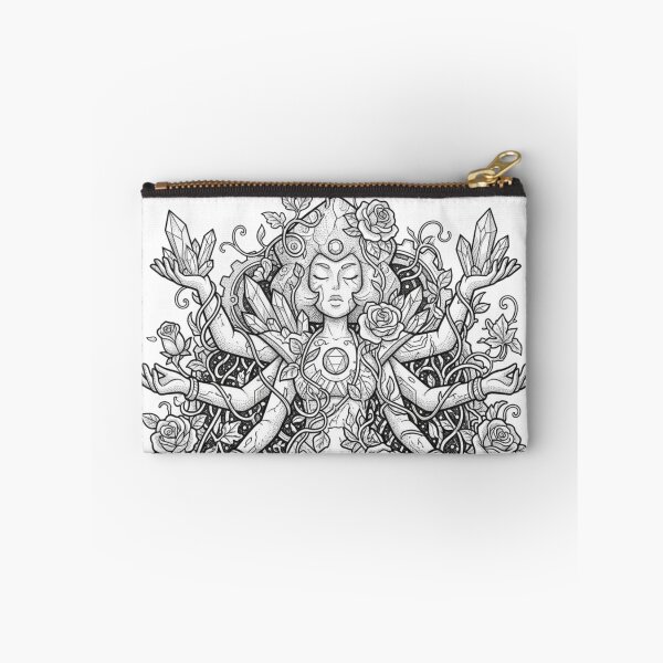 Item preview, Obsidian Crystal Gem Temple Ocean Waves Fine Line Art⁠ designed and sold by 0Zetgest.