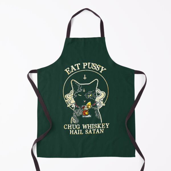 Item preview, Eat Pussy Chug Whiskey Hail Satan Funny Black Cat designed and sold by OfGivingArt.