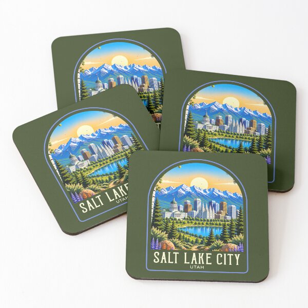 Item preview, Salt Lake City Vintage Travel Illustration designed and sold by HomeLivingCo.