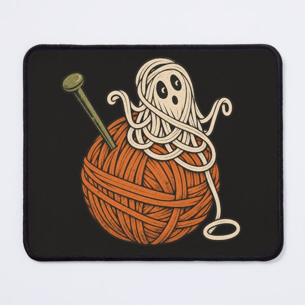 Item preview, Ghost Yarn Tangle Retro Halloween Knitting Design designed and sold by Golden Era Studio.