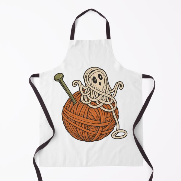 Item preview, Ghost Yarn Tangle Retro Halloween Knitting Design designed and sold by Golden Era Studio.
