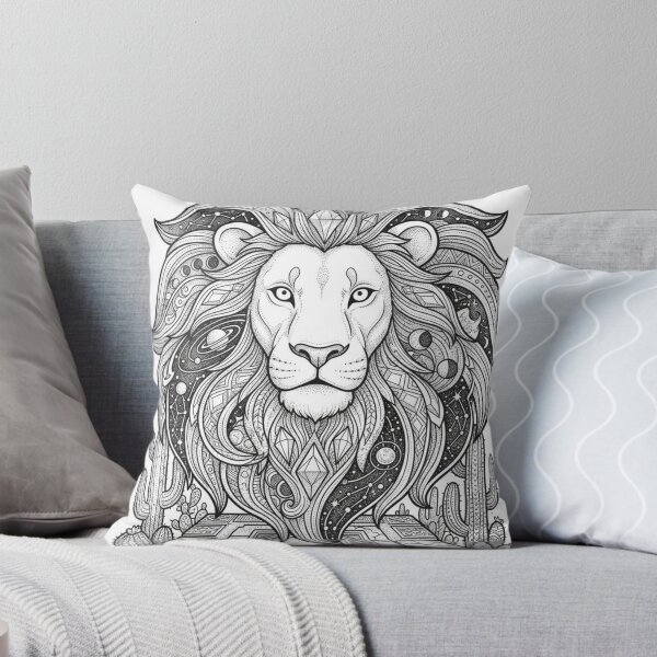 Item preview, Pink Lion Warp Pad Celestial Mane Fine Line Art⁠ designed and sold by 0Zetgest.