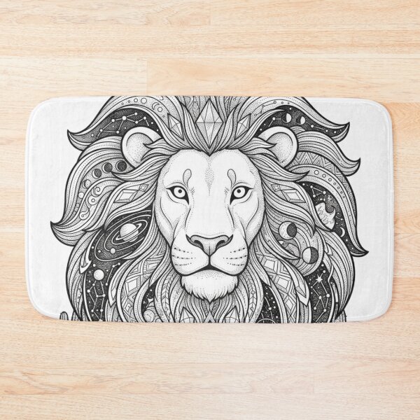 Item preview, Pink Lion Warp Pad Celestial Mane Fine Line Art⁠ designed and sold by 0Zetgest.