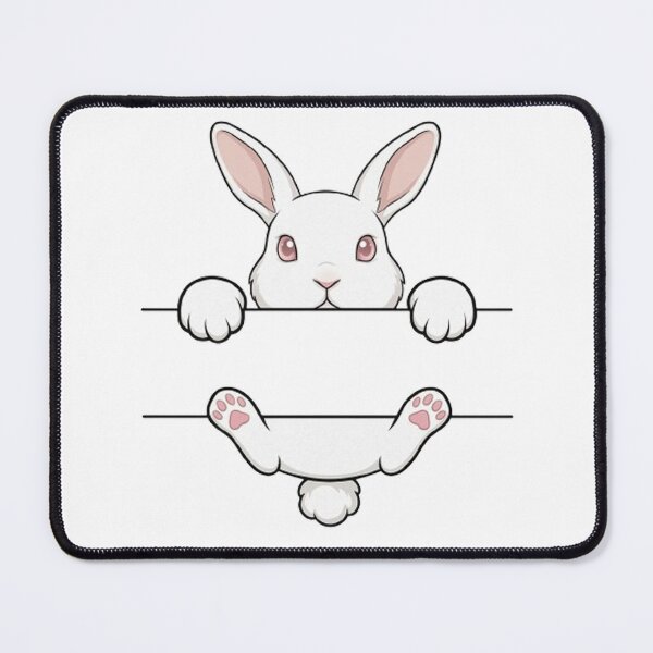 Item preview, Cute Peeking White Bunny Split Monogram designed and sold by PetalsPaws.