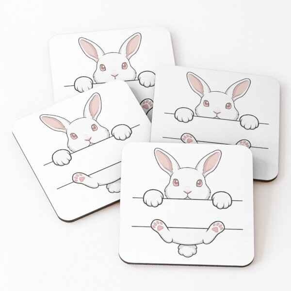 Item preview, Cute Peeking White Bunny Split Monogram designed and sold by PetalsPaws.
