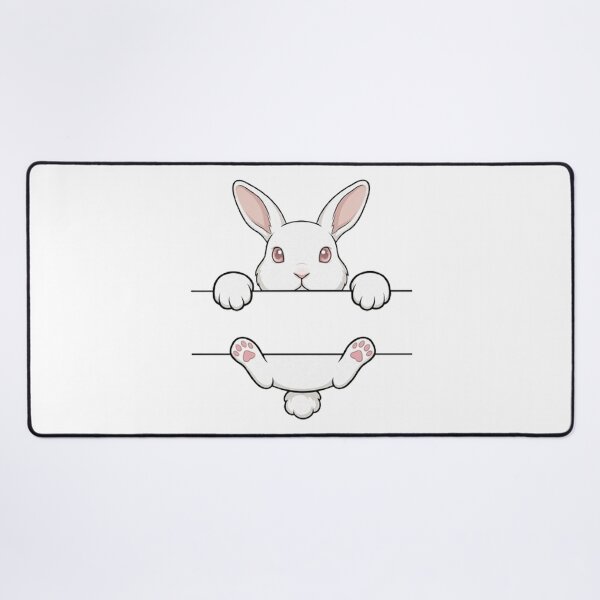 Item preview, Cute Peeking White Bunny Split Monogram designed and sold by PetalsPaws.