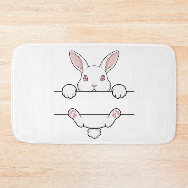 Item preview, Cute Peeking White Bunny Split Monogram designed and sold by PetalsPaws.